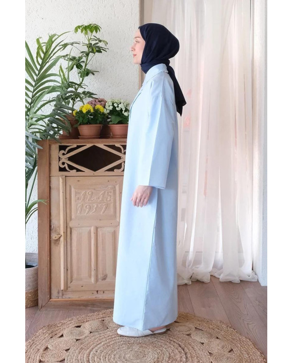 Robe Chemise Longue Coton BLEU