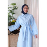 Robe Chemise Longue Coton BLEU