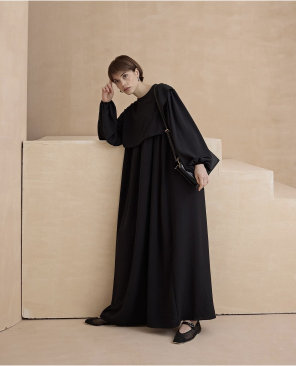 Robe longue à lacet NOIR