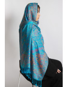 Hijab en Pashmina Bleu