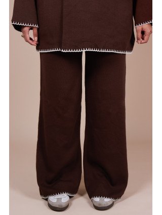 Ensemble croisé maille Marron