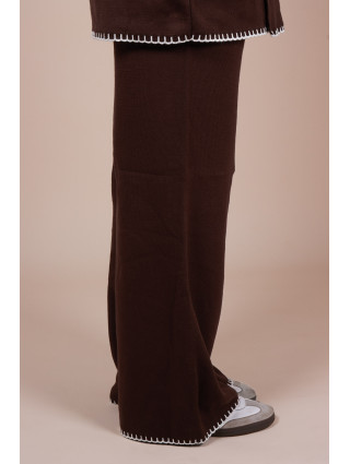 Ensemble croisé maille Marron