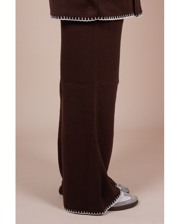 Ensemble croisé maille Marron