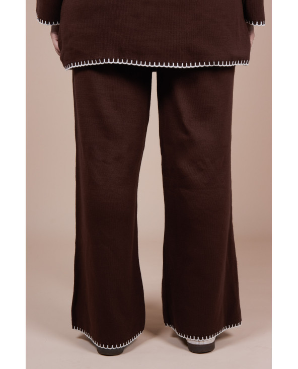 Ensemble croisé maille Marron