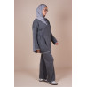 Ensemble croisé maille Gris