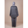 Ensemble croisé maille Gris