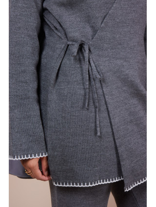 Ensemble croisé maille Gris