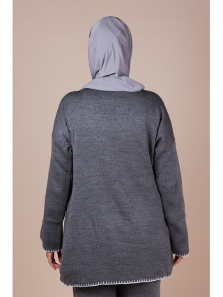 Ensemble croisé maille Gris