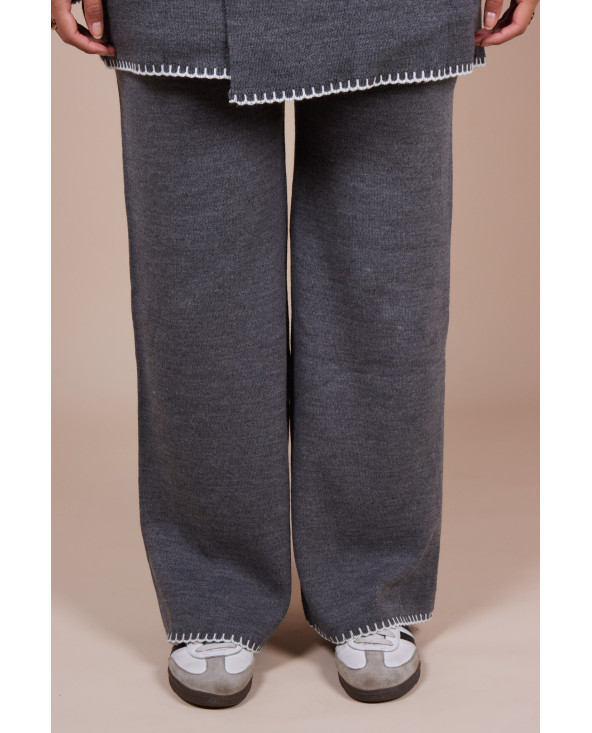 Ensemble croisé maille Gris