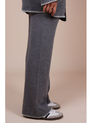 Ensemble croisé maille Gris