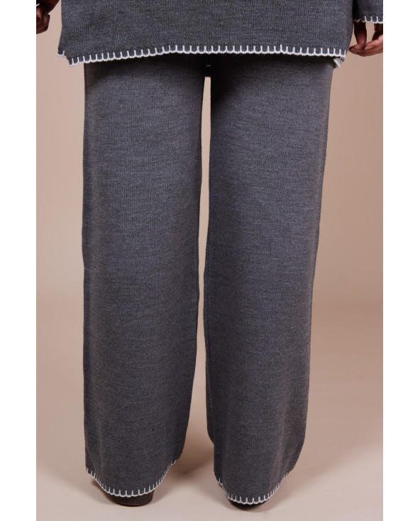 Ensemble croisé maille Gris