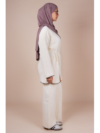 Ensemble croisé maille Crème