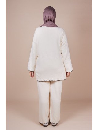 Ensemble croisé maille Crème