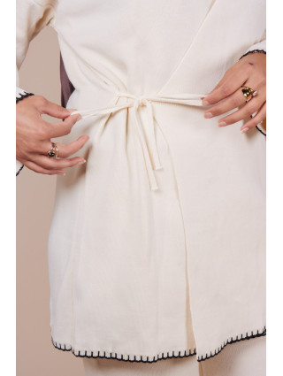 Ensemble croisé maille Crème