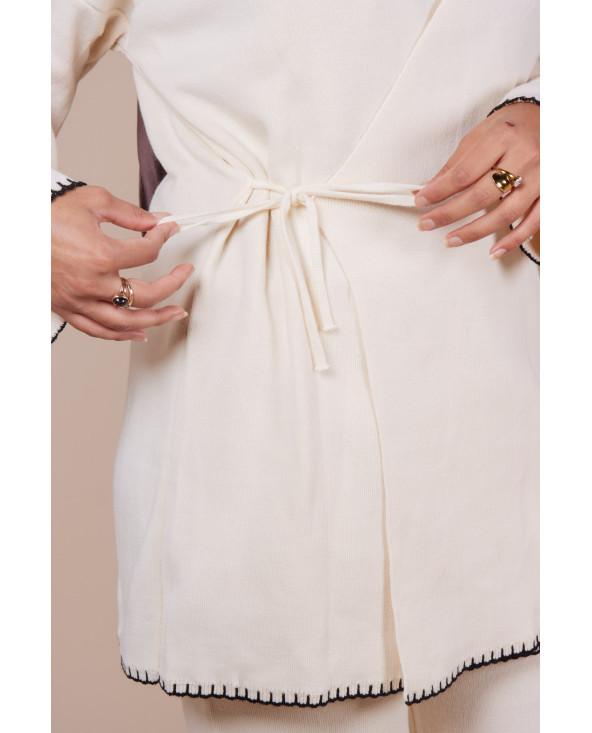 Ensemble croisé maille Crème