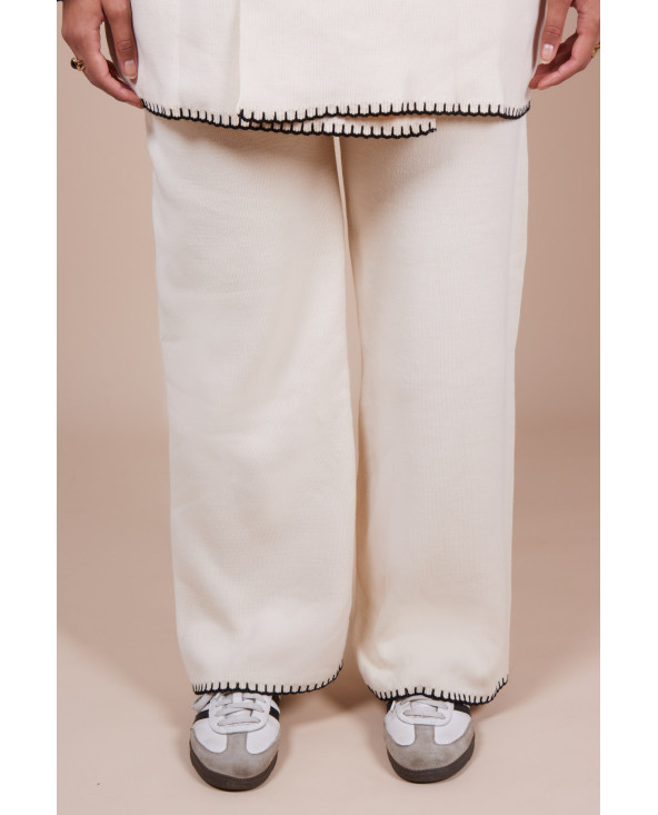 Ensemble croisé maille Crème