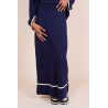 Ensemble jupe maille côtelée ceinture Bleu