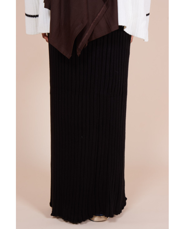 Jupe longue en maille Noire