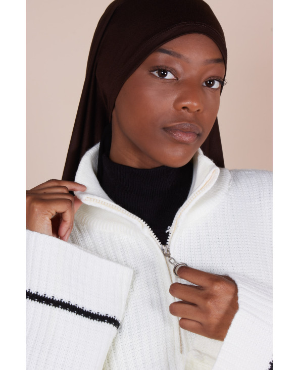 Pull Col zippé oversize Ivoire