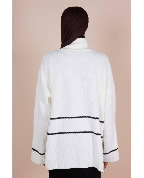 Pull Col zippé oversize Ivoire