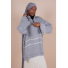 Pull Col zippé oversize Gris