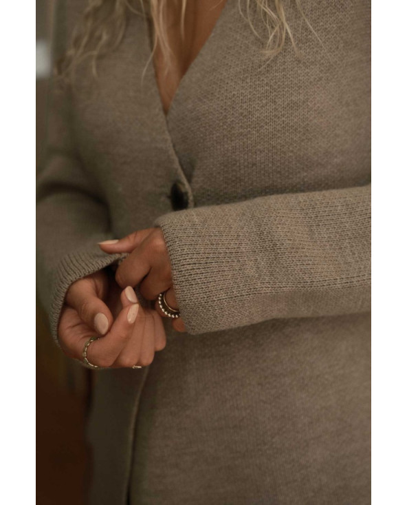 Cardigan cintré maille taupe