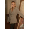 Cardigan cintré maille Taupe - Sanastyle