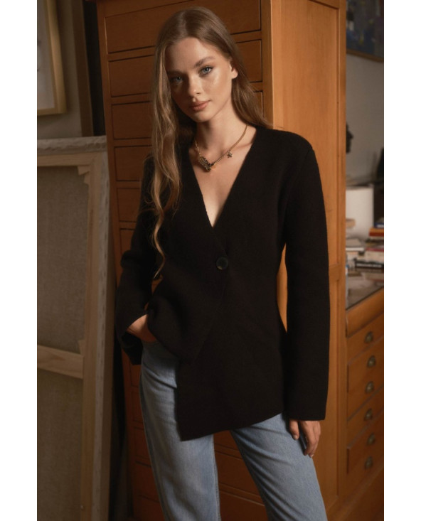 Cardigan cintré maille Noir