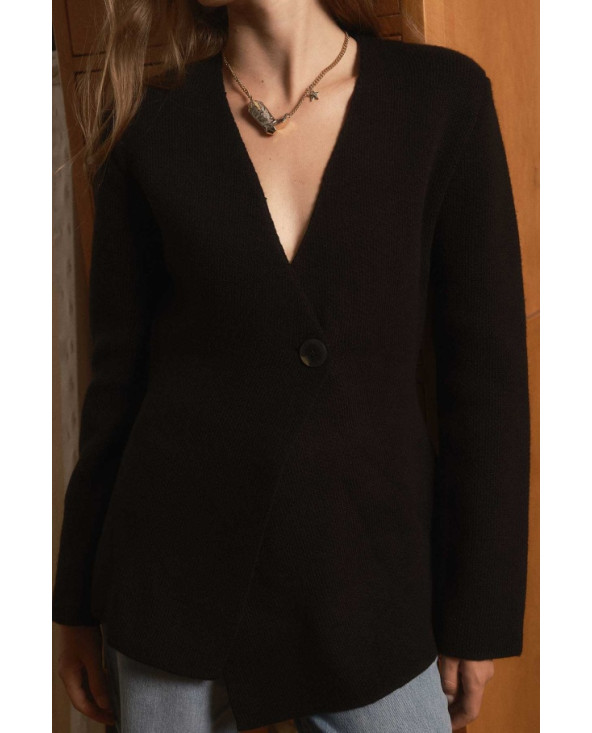 Cardigan cintré maille Noir