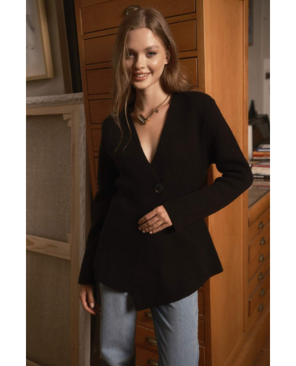 Cardigan cintré maille Noir