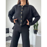 Ensemble long côtelé Noir- Sanastyle