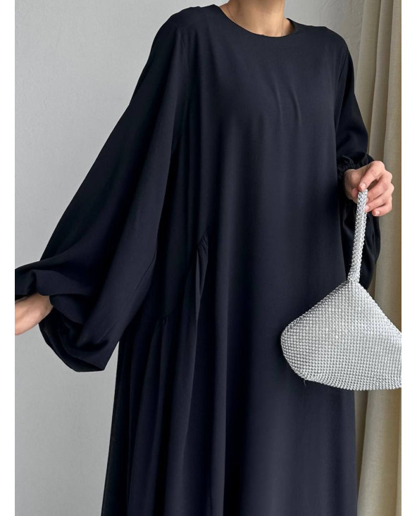 Robe manche ballon Noir