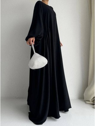 Robe manche ballon Noir