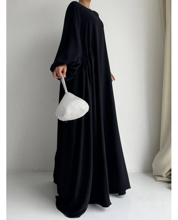 Robe manche ballon Noir