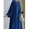 Robe manche ballon Bleu nuit