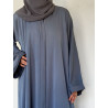 Abaya Ample Gris-Bleu Ramadan | Abaya Ample & Fluide | Luxe Dubaï
