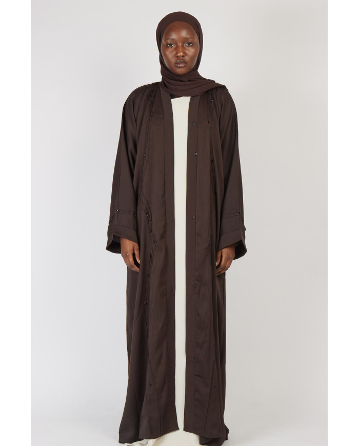 Abaya Nawra Marron