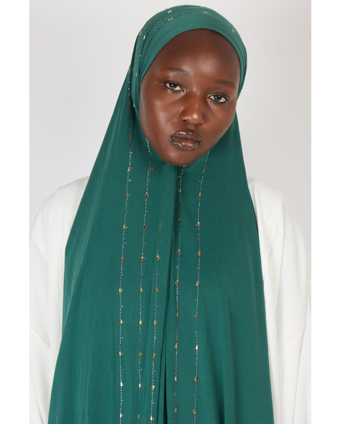 Hijab strass vert