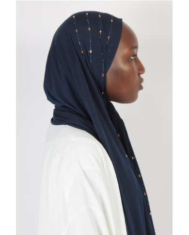 bleu nuit diamant Hijab