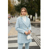 Costume Tweed a Carreau Bleu Pastel - Sanastyle