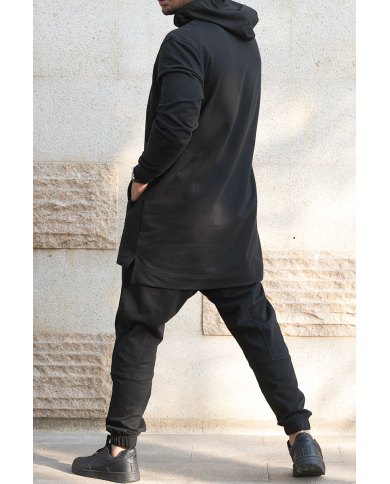 ensemble hoodie noir dos
