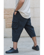 Cargo sarouel WASSAT noir – Élégance fonctionnelle & confort été | Sanastyle