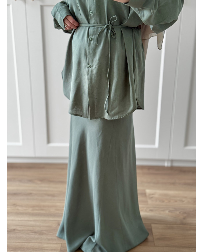 Je nsemble lin kaki en bas