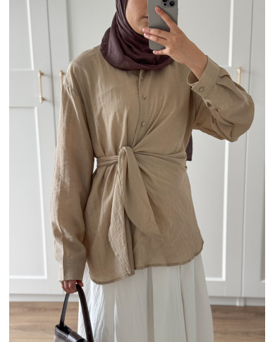 Chemise à nouer beige 2