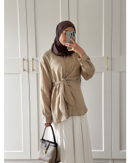 Chemise à nouer beige 1