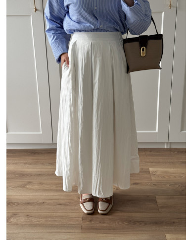 Jupe longue trapèze blanche 4
