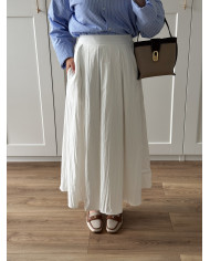 Jupe longue trapèze blanche 4