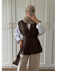 Blazer sans manche marron modest