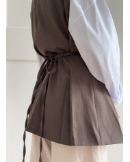 BLAZER SANS MANCHES MARRON CINTRÉ