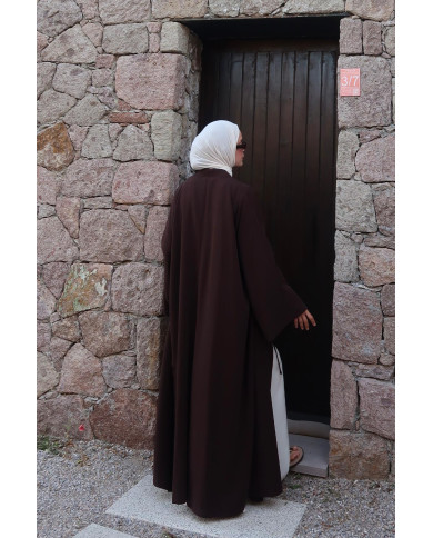 Kimono en modal long ample – Marron